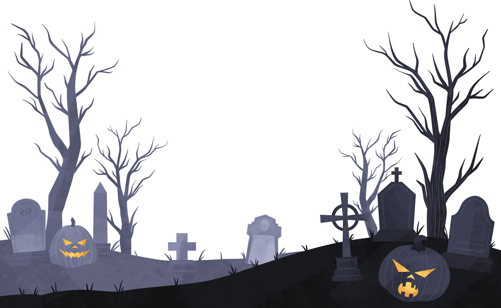 Halloween Graveyard Landscape Background